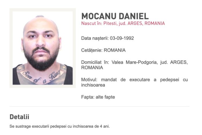 Dani Mocanu, dat dispărut după sentința de patru ani de închisoare. Poliția a inițiat căutarea lui