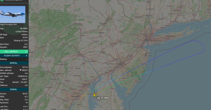 Avionul lui Trump a revenit din direcția către Davos din cauza unei probleme electrice „minore”