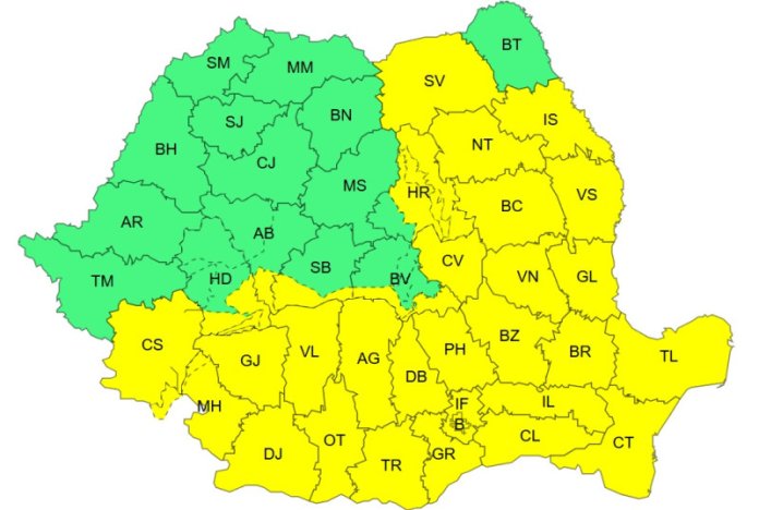 Alertă meteorologică severă în țară: ANM a publicat noi avertizări pentru furtuni, ninsori și vânt intens. Regiunile...