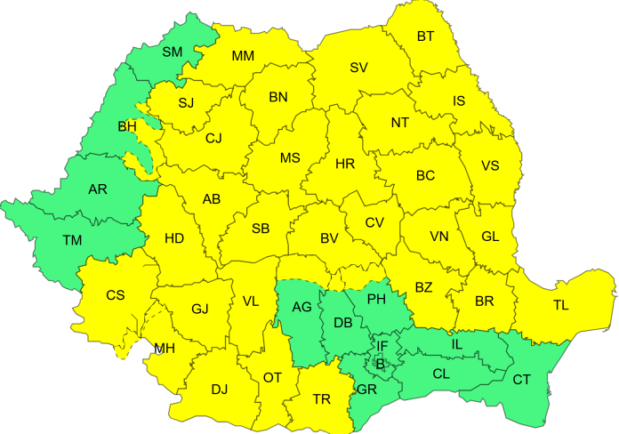 Vremea devine considerabil mai rece până la finalul săptămânii. ANM a emis alerte cod portocaliu pentru viscol și galben pentru vânt.