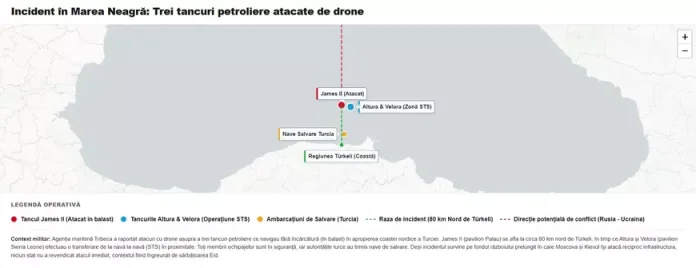 Trei platforme de petrol atacate de drone în Marea Neagră, în apropierea Strâmtorii Bosfor
