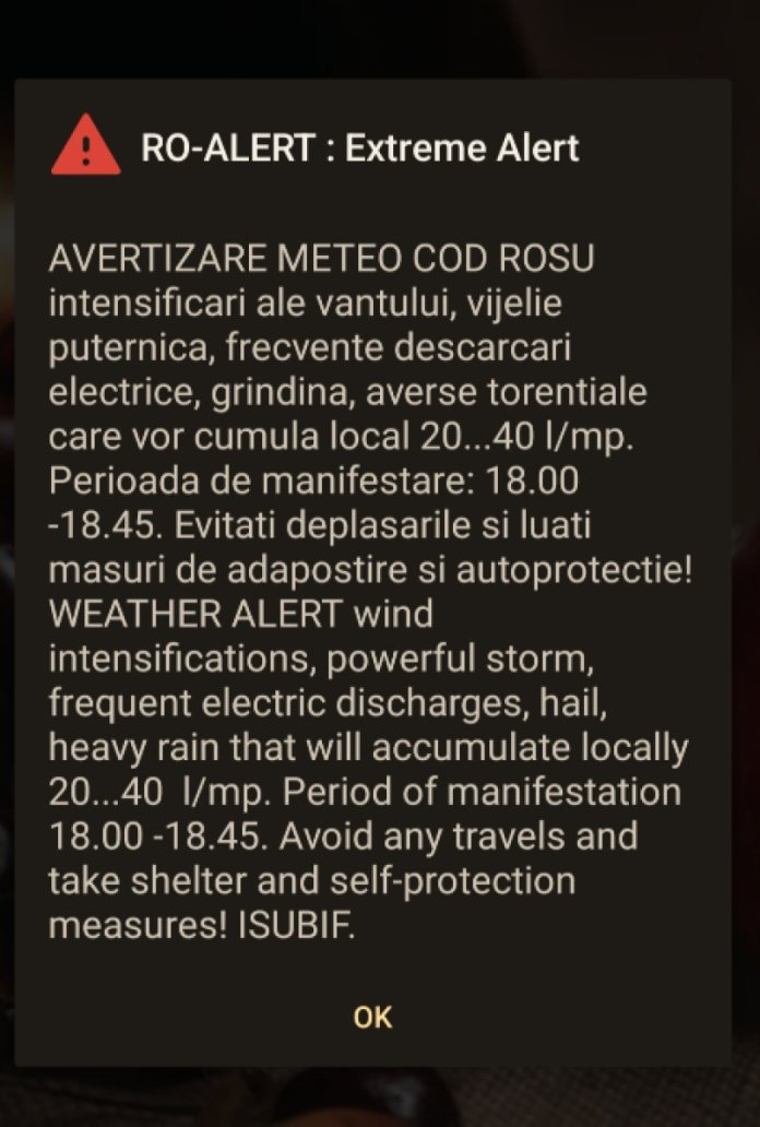 ANM: Cod roșu în Cluj și cod portocaliu pentru furtuni în mai multe zone. Vânt puternic, grindină și precipitații...